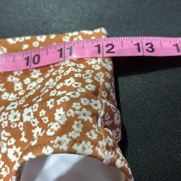 UpWest High Waist & Cut Floral Banded Bikini bottom,soft stretch, swim, cinnamon - Picture 7 of 9